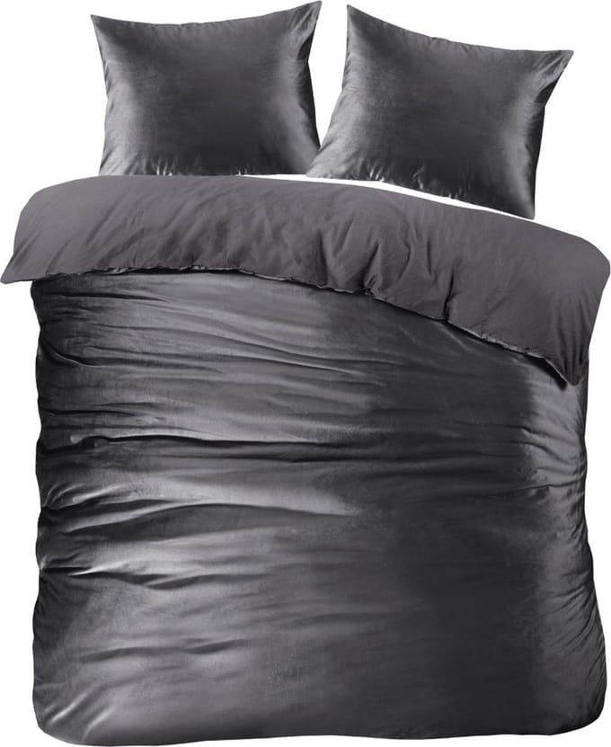 Papillon Uni Velvet Dekbedovertrek - Lits-jumeaux - 240x200/220 cm - Grijs