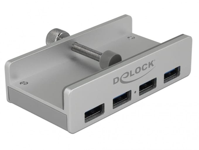 DeLOCK External USB 3.0 4 Port Hub with Locking Screw USB hub - 4 - Zilver