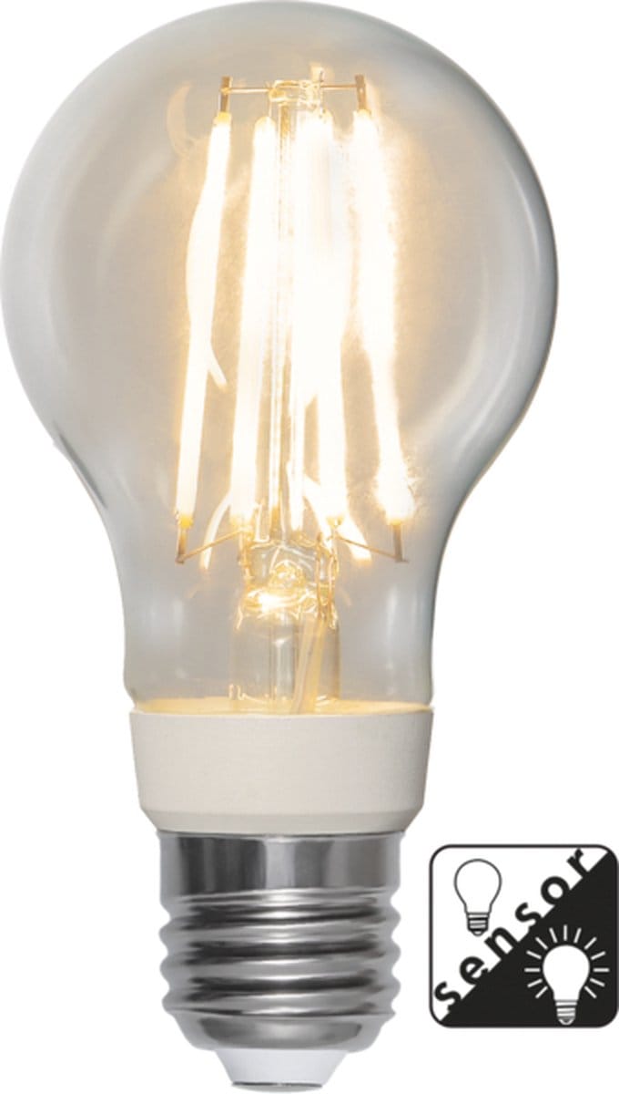 LED lamp met sensor - E27 - 8W - Extra Warm Wit - 2700K - Filament - Helder