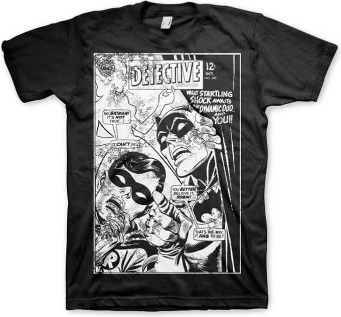 DC Comics Batman Heren Tshirt -S- Dynamic Duo Distressed Zwart