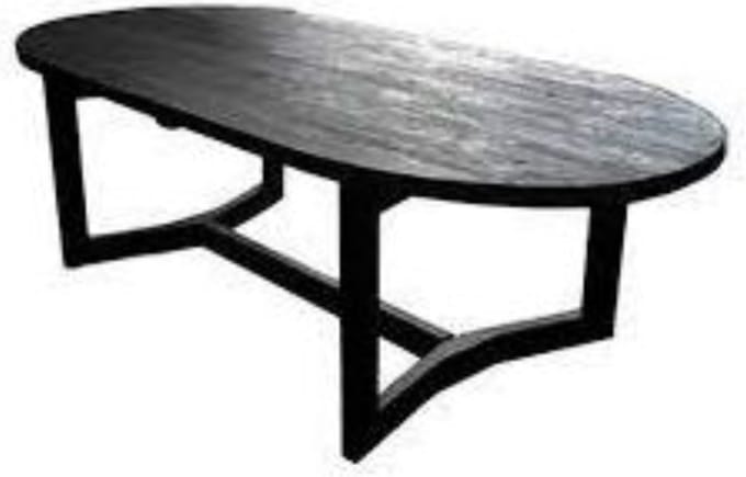 Van der Leeden Teak Tuintafel Ovaal 260x110 cm - Black