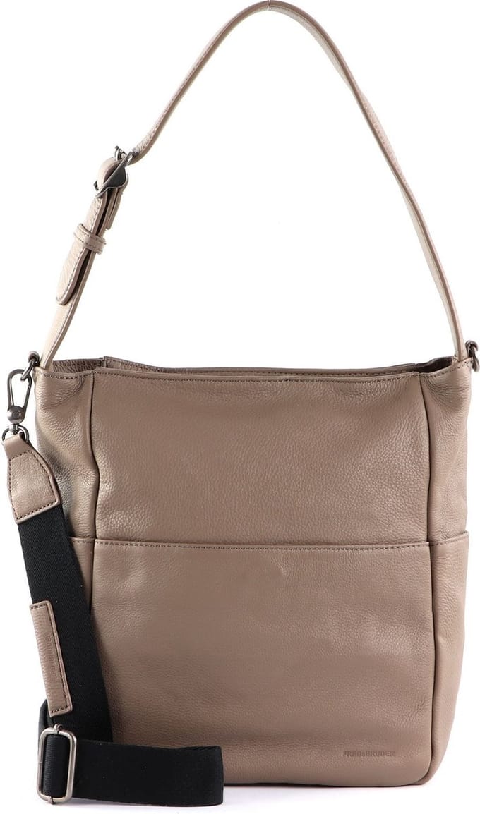 FREDsBRUDER Leren Schoudertas Bandolin Small Hobo Taupe Lichtbruin