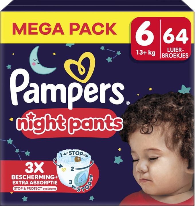 Pampers - Baby Dry Night Pants - Maat 6 - Mega Pack - 64 luierbroekjes