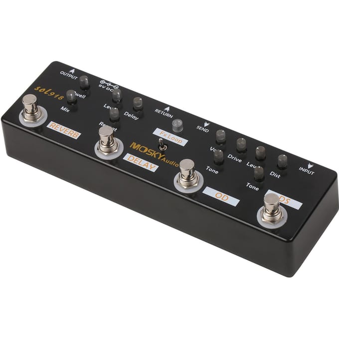 MOSKY Audio SOL918 5-in-1 multi-effectpedaal Gecombineerd effectgitaarpedaal True Bypass Multi-in-één zwart