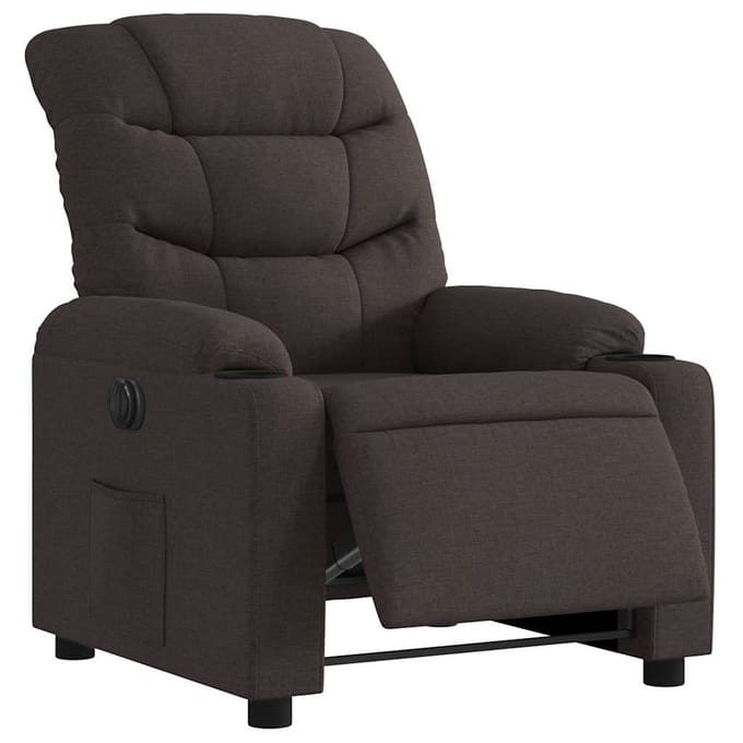 vidaXL - Fauteuil - verstelbaar - elektrisch - stof - donkerbruin