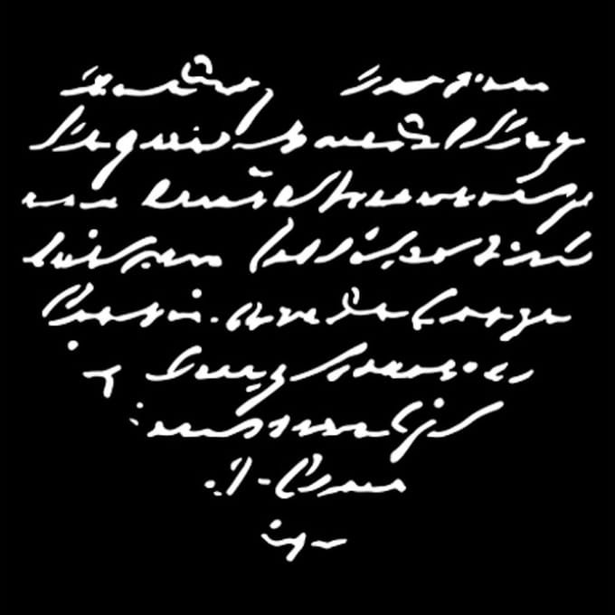Sjabloon "Family - Heart with writing"