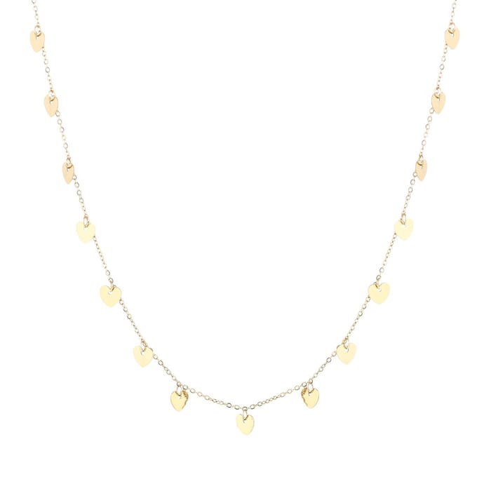 Michelle Bijoux - Ketting - Schakel - Hartjes - Hearts - Liefde - Goudkleurig
