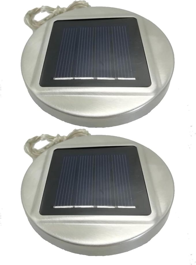Solar Lantaarn Top - Zonne Paneel - Tuin Verlichting - Waterdicht Ontwerp - 2 Stuks 8cm - Warm Wit