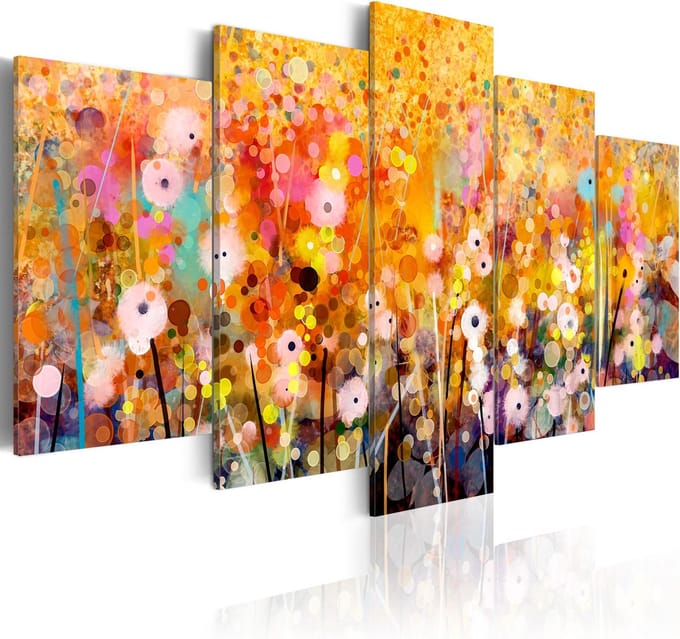 Schilderijen Op Canvas - Schilderij - Amber Garden 200x100 - Artgeist Schilderij