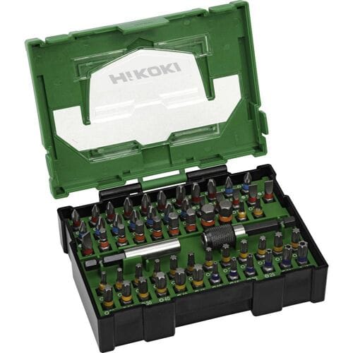 HiKOKI 40030024 Bitset T-profiel, Plat, Kruiskop Phillips, Kruiskop Pozidriv, Zeskant Incl. bithouder