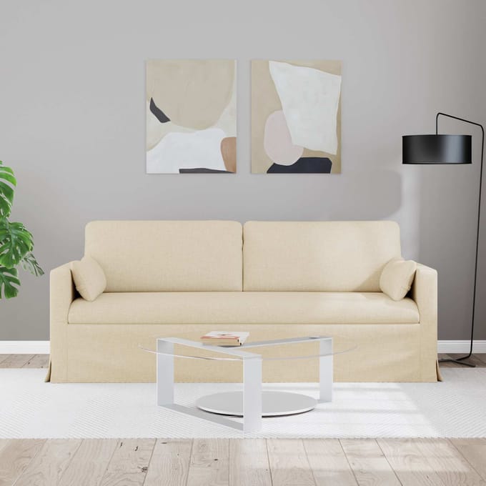 vidaXL - Bank - Crème - 198 - x - 78 - x - 80 - cm - Stof