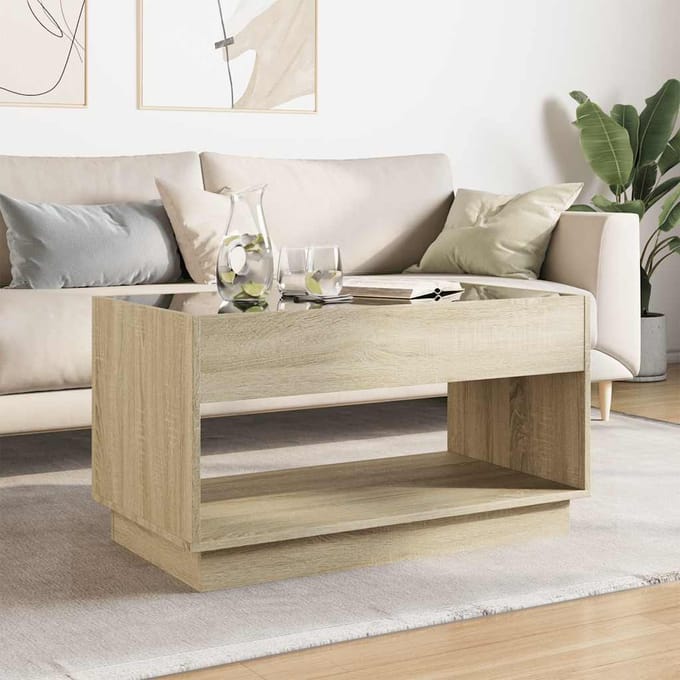 vidaXL - Salontafel - met - Infinity - LED - 90x50x50 - cm - sonoma - eikenkleurig