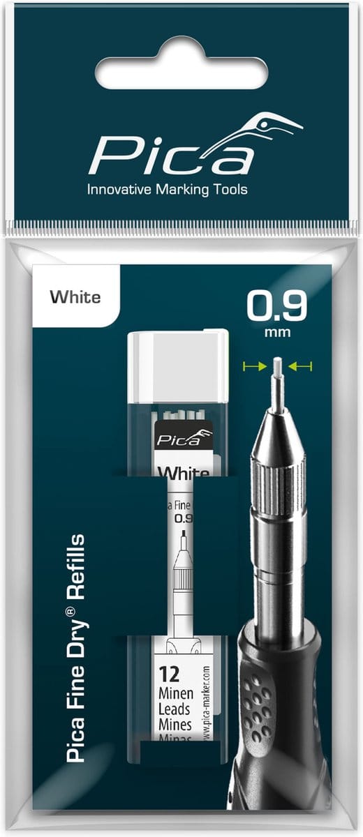 Pica Fine Dry 7031 Navulling Wit - 12 Staafjes Blister