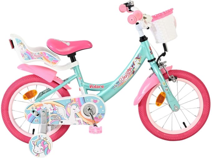 Volare Unicorn Kinderfiets - Meisjes - 14 inch - Groen