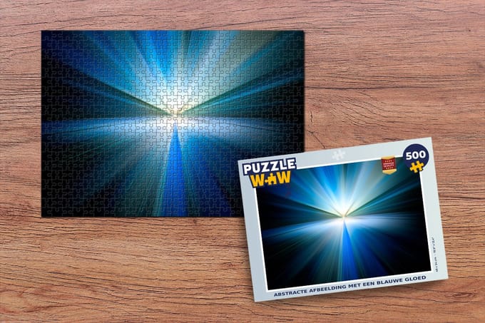 Puzzel Abstracte afbeelding met een blauwe gloed - Legpuzzel - Puzzel 500 stukjes