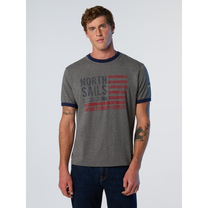 North Sails T-shirt De stijl van het archief met Amerikaanse vlag