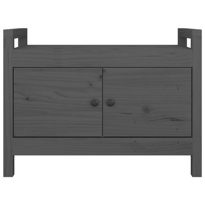 vidaXL - Halbankje - 80x40x60 - cm - massief - grenenhout - grijs