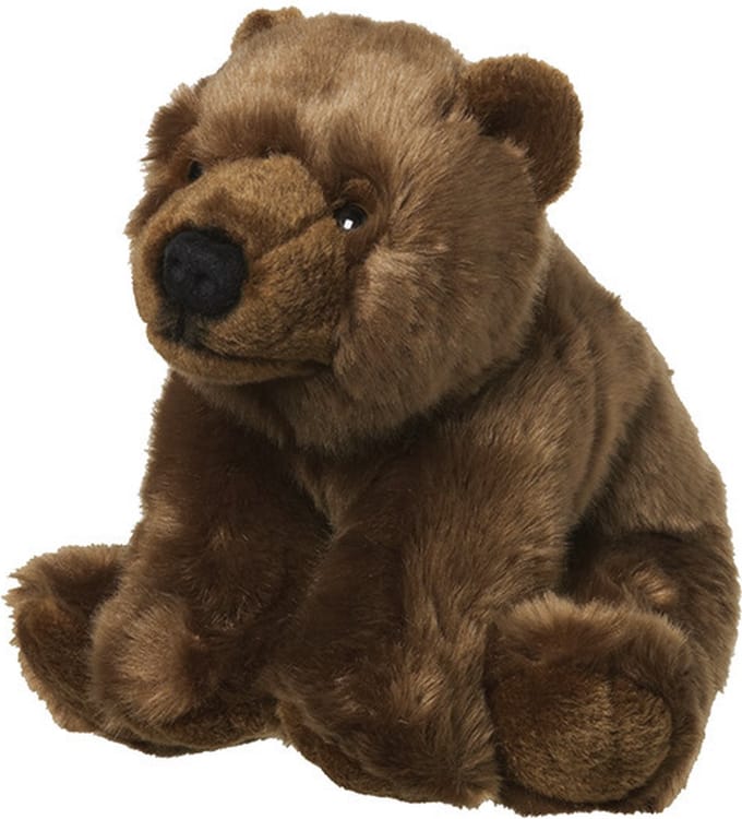 Nature Planet Pluche beer - knuffel beer - bruin - 22 cm - beren knuffelbeesten