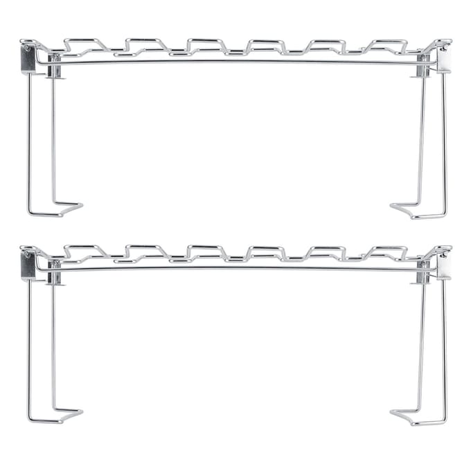2 pièces Acier Inoxydable Support Grille pour Ailes de Poulet et Pilons Pliable Barbecue Four Rôtissoire white