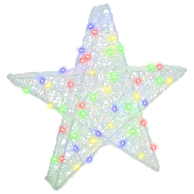 vidaXL - 3D - Ster - 50 - LED's - Multikleur - 55 - x - 53,5 - x - 10 - cm - Acryl
