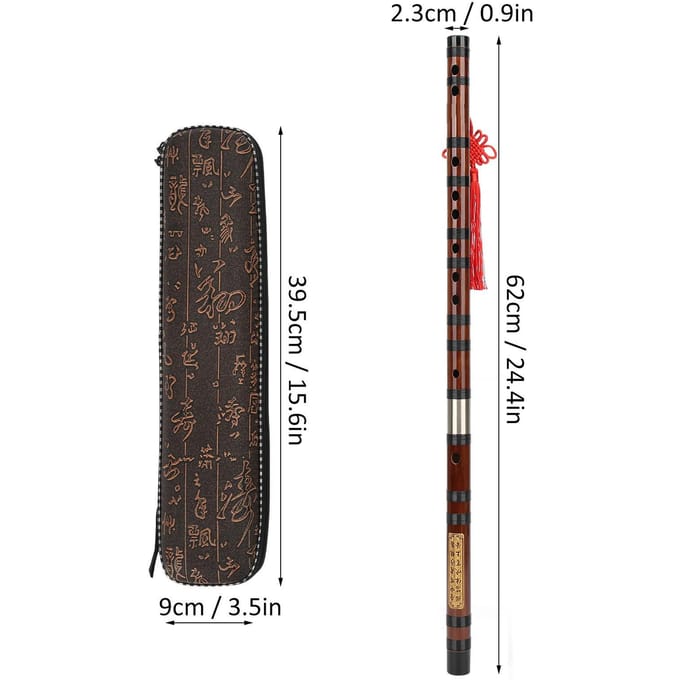 Flûte en bambou, corps en D, lettrage, matériau sec, kit Dizi, instrument à vent traditionnel black