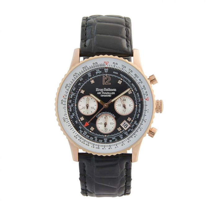 Krug Baumen 400703DS Air Traveller Diamond Heren Horloge 40mm