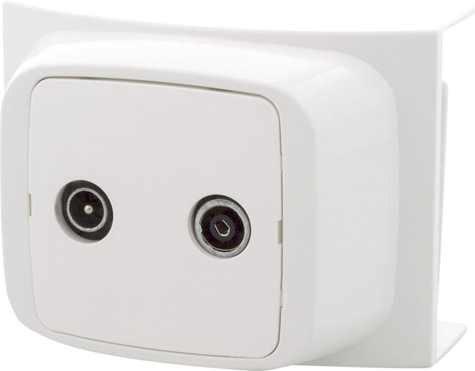 Attema K40 contactdoos – radio – tv – polarwit