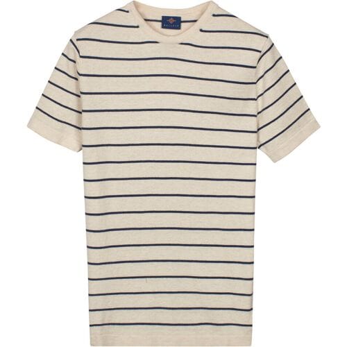 Baileys Trui Crew Neck Breton Stripe Short Sleeve Marshmallow / male