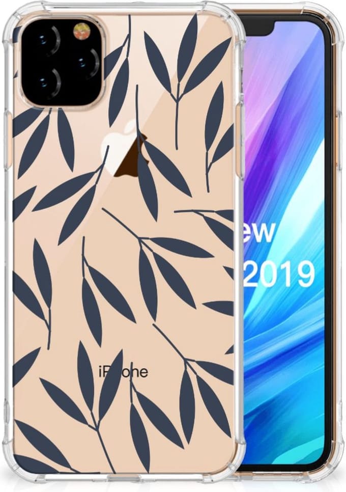 Apple iPhone 11 Pro Max Case Leaves Blue