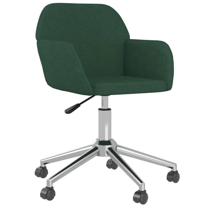 vidaXL - Eetkamerstoelen - draaibaar - 2 - st - stof - donkergroen