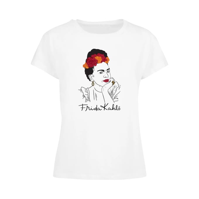 T-shirt dames Merchcode Frida Kahlo - Drawing With Flowers
