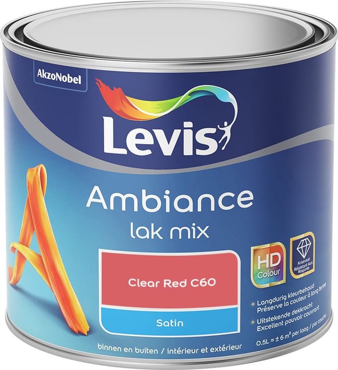 Levis - Ambiance Lak Satin Mix - Clear Red C60 - Mengverf - 0,5 L