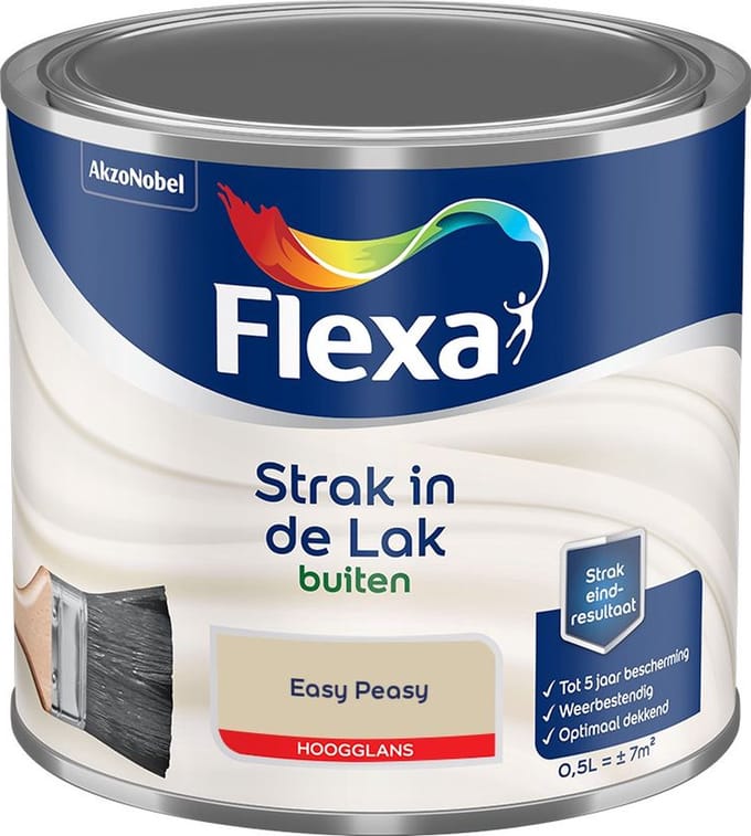 Flexa - Strak In De Lak Buitenlak Hoogglans - Easy Peasy - Mengverf - 500 Ml