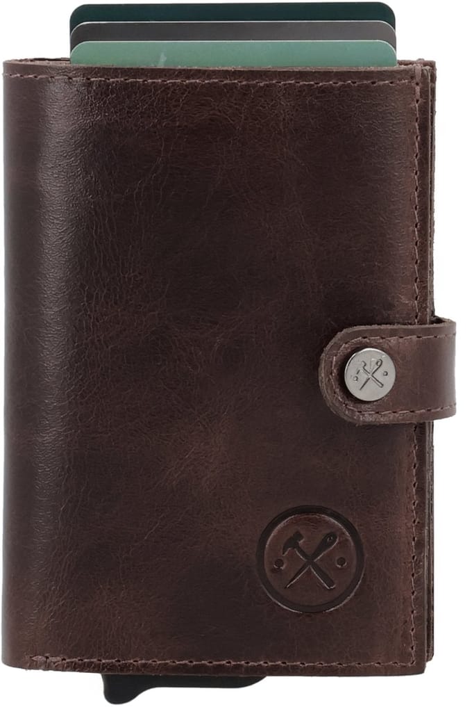 Hide & Stitches Porto Safety Wallet - Donkerbruin