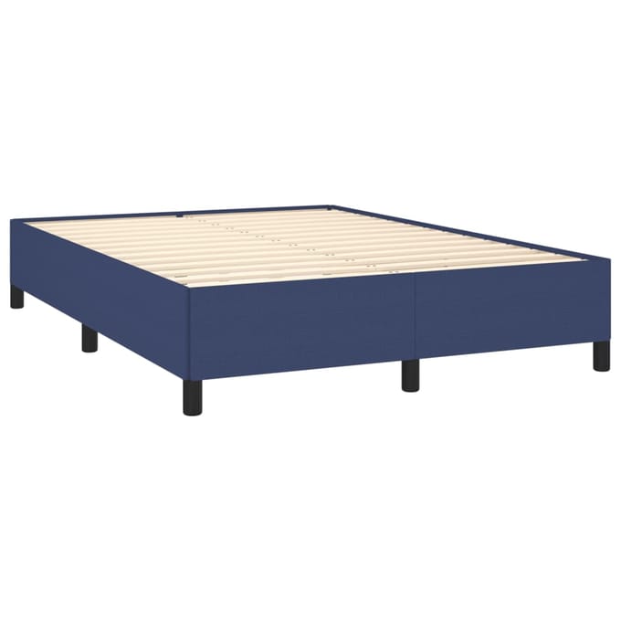 vidaXL - Bedframe - zonder - matras - stof - blauw - 140x190 - cm