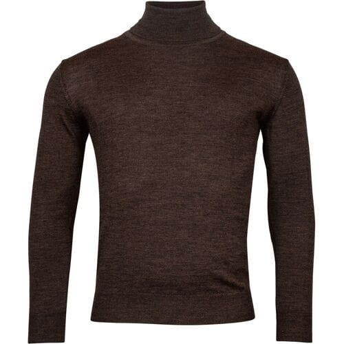 Baileys Trui Rollneck Merino Single Knit Dark Brown / male