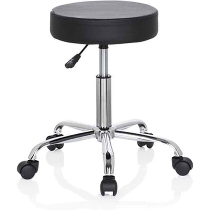 Werkkruk OPERATOR II Kunstleder zwart chroom hjh OFFICE