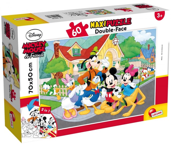 Lisciani - Mickey Mouse - Double face - Puzzel Maxifloor - 60 stukjes
