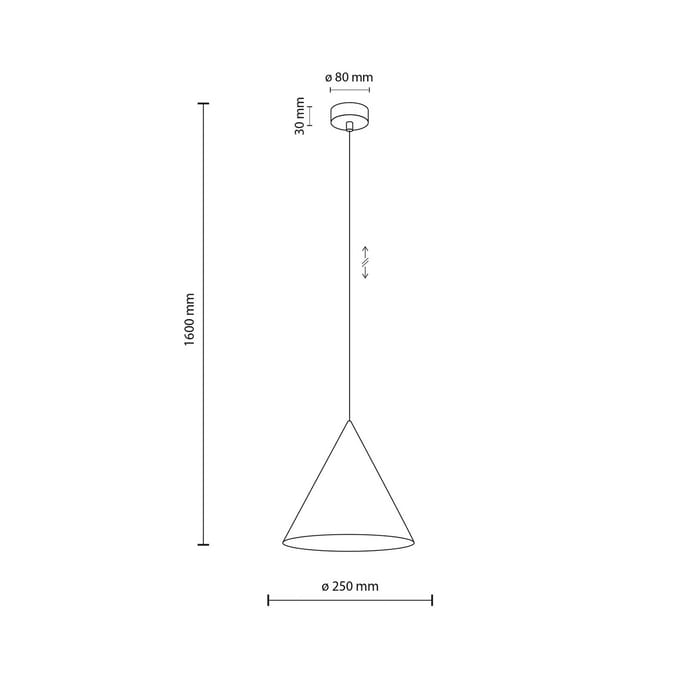 TK Lighting Hanglamp Cono, 1-lamp, Ø 25 cm, oranje, E27