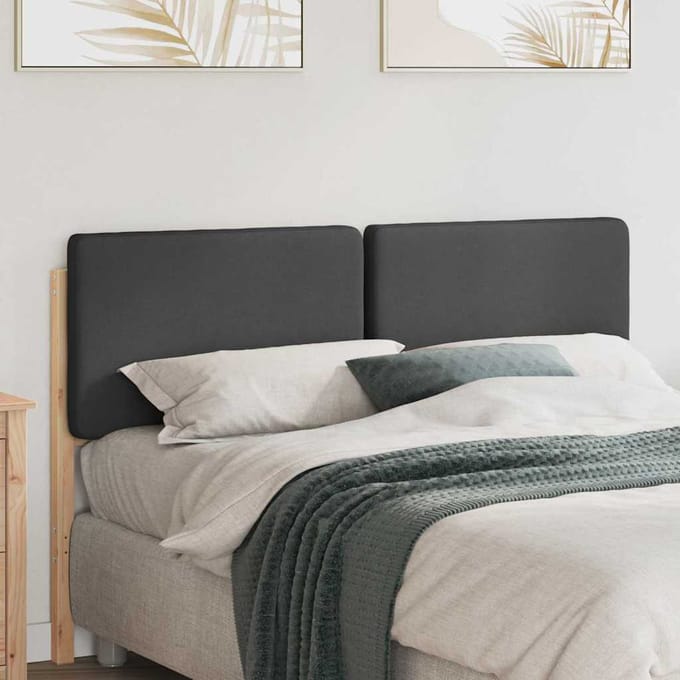 vidaXL - Gestoffeerd - hoofdbord - Bruin - en - Donkergrijs - 135 - cm