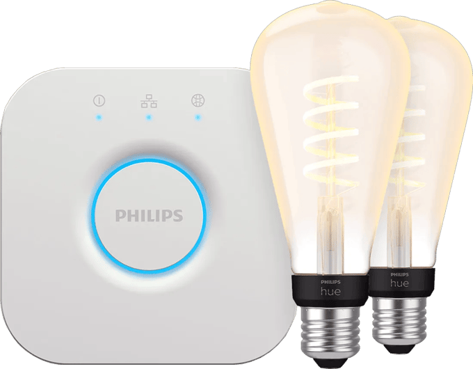 Philips Hue Filament White Ambiance Edison XL 2-Pack + Bridge