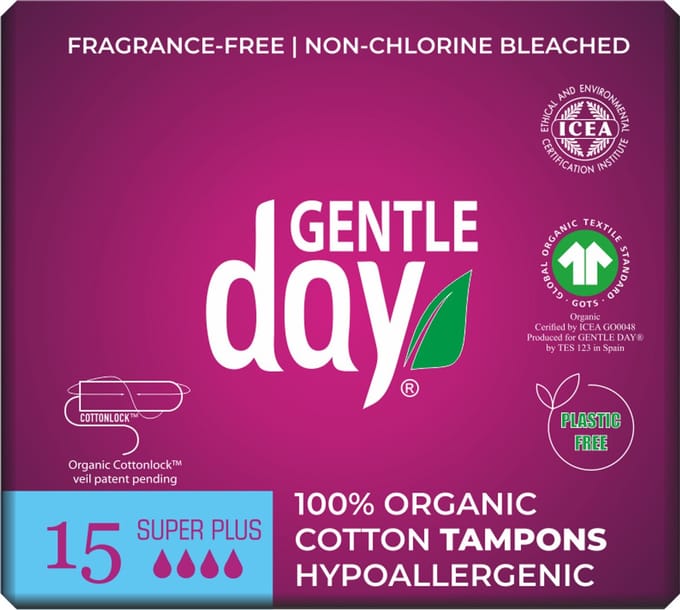 Gentle Day - 100% biologisch katoenen Tampons Super Plus - 15 Stuks