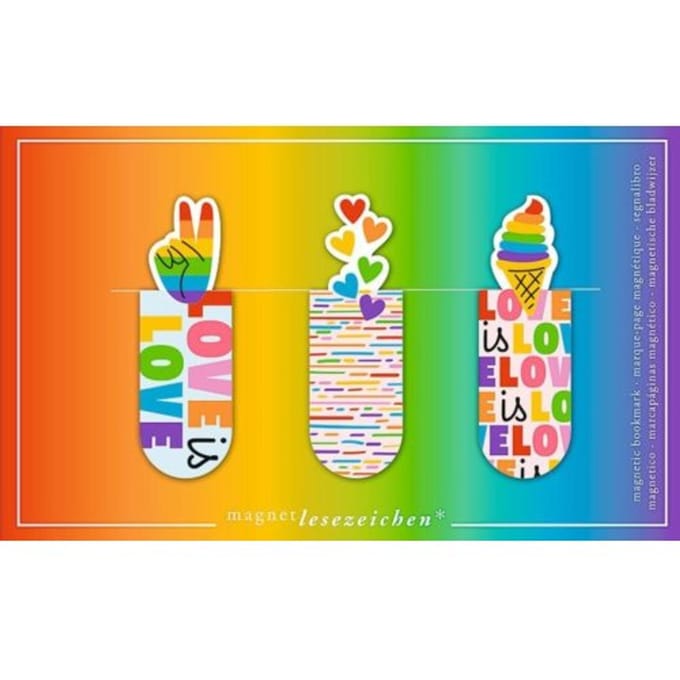 Magnetische Boekenlegger - Set van 3 - Rainbow love - Boekenlegger
