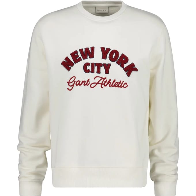 Gant Trui Graphic Crew Neck Sweat New York City Cream / male
