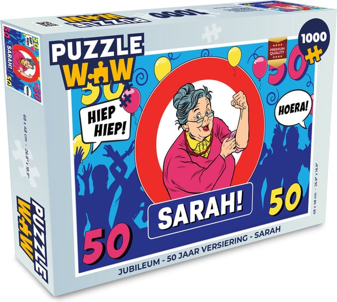 Puzzel Jubileum - 50 Jaar versiering - Sarah - Legpuzzel - Puzzel 1000 stukjes volwassenen