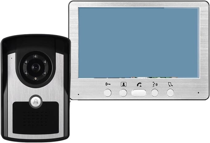 Video Intercom Deurbel - Deurtelefoon Systeem - Veiligheid Thuis - Met Nachtzicht - 7 inch Scherm - Wit