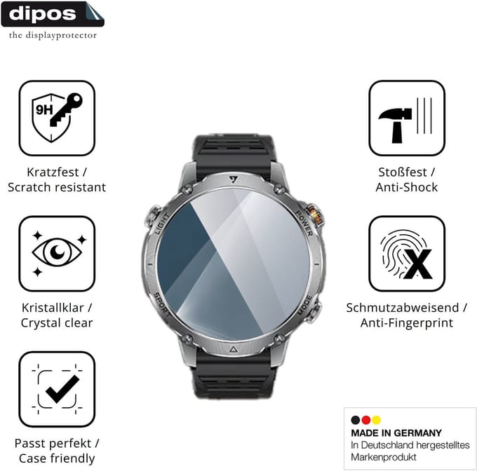 dipos – 2x Pantserfolie geschikt voor LIGE EF26 | 9H Screenprotector