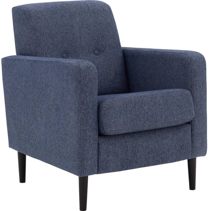 Goossens Fauteuil Hipp - Stof - Blauw