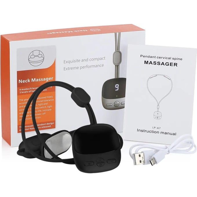 Hangende nekstimulators Elektrisch oplaadbaar cervicale wervelkolomstimulator Minipulsschouder Cervicale massage Heet kompres met warmte CN