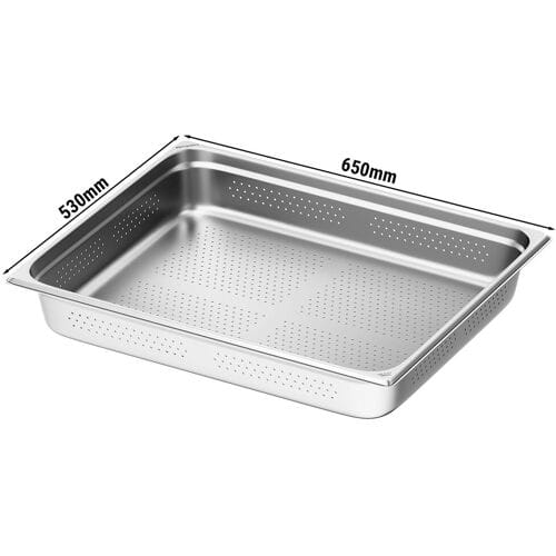 GGM Gastro (6 stuks) RVS GN-bak GN 2/1 - geperforeerd - Diepte: 100mm zilver
